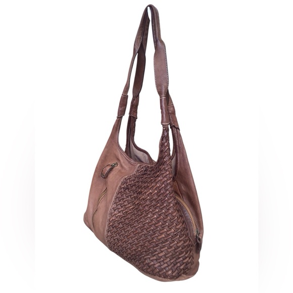 Langellotti Woven Genuine Leather Hobo Bag Made In Italy - Picture 6 of 14